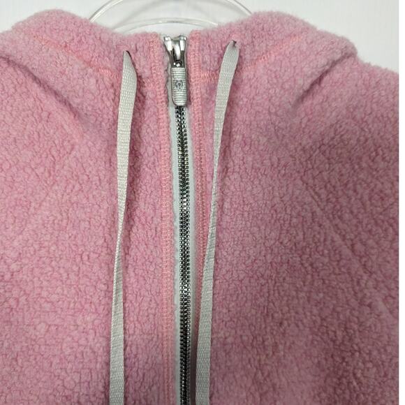 Lululemon So Sherpa Hooded Zip Jacket Heathered Pink Haze Size 8 Cozy Fleece - Picture 4 of 10